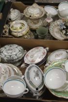 Two boxes of Victorian and later ceramics