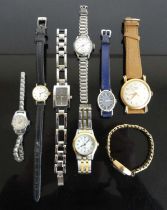 A gent's Majex gold plated manual wind wristwatch; together with assorted lady's manual wind