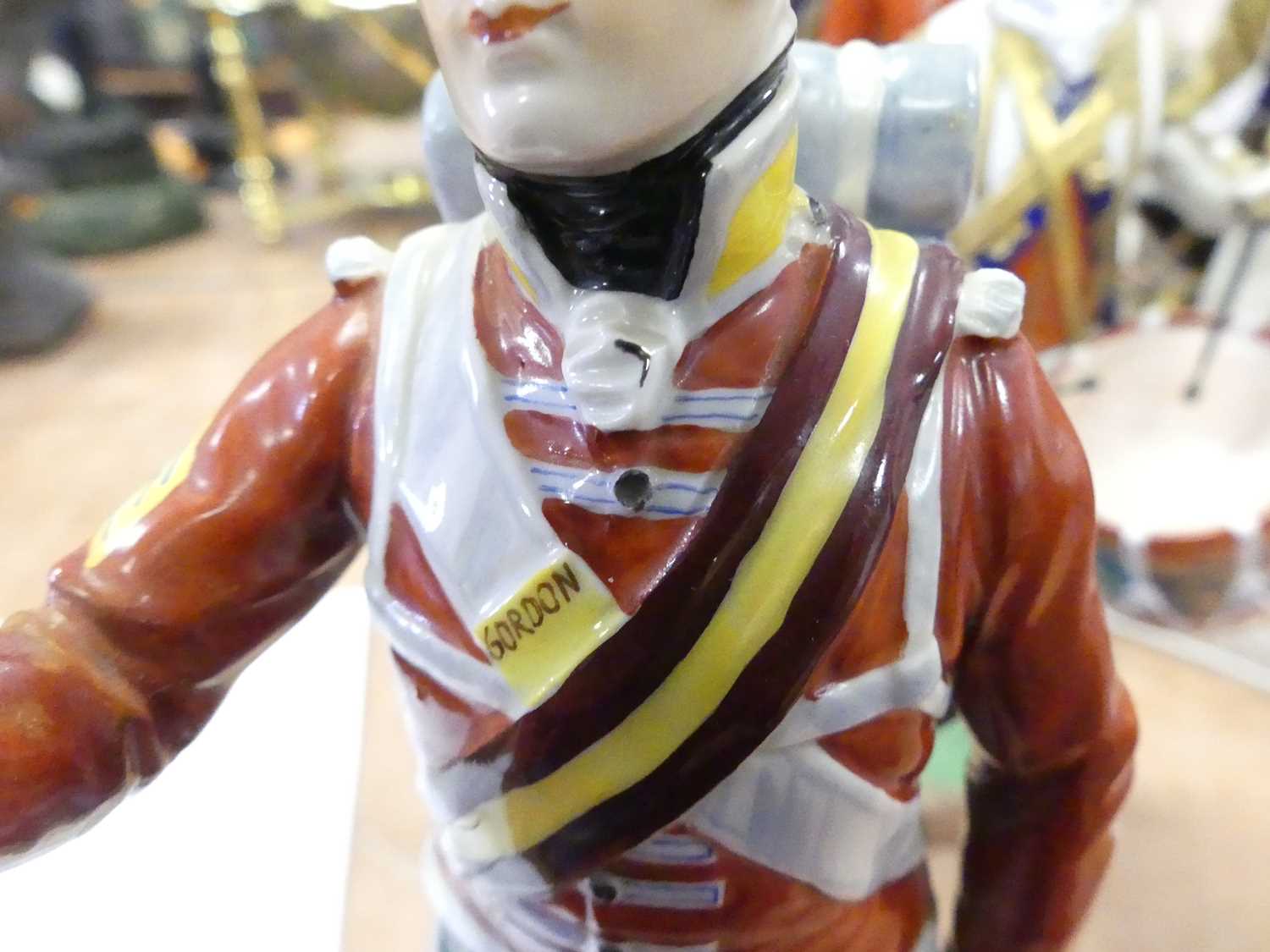 A collection of five porcelain figures of soldiers, to include Royal Worcester and Dresden examples, - Image 8 of 9