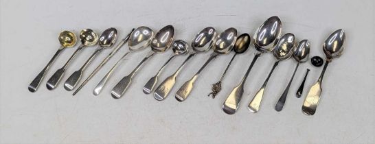 A collection of various silver flatware, 18th century and later, gross weight 7.7ozt