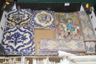 A collection of Iznik style pottery wall tiles