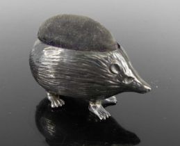 An Edwardian silver pin cushion in the form of a hedgehog, maker Adie & Lovekin Ltd, Birmingham
