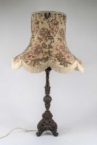 *A gilt painted composite table lamp in the Rococo style, height 58cm excluding fittings