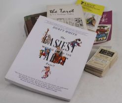 A collection of books relating to Tarot card reading