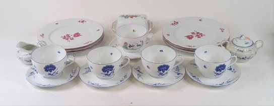 A collection of ceramics to include hand painted blue & white part tea service, a set of six hand