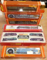 Six 00 gauge Hornby Railway models to include BR Class Mallard, LNER Class B17 Manchester United and