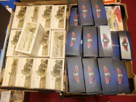 Two boxes containing modern issue diecast to include Classic Coaches collection, Atlas Editions,
