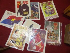 A collection of Vietnamese Communist propaganda posters, each approx 40 x 30cm, all loose