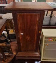 *An adapted mahogany narrow single door side cupboard, width 45.5cm