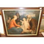 Erich Corrans - the Holy Family with St John The Baptist, oleograph, 52x65cm