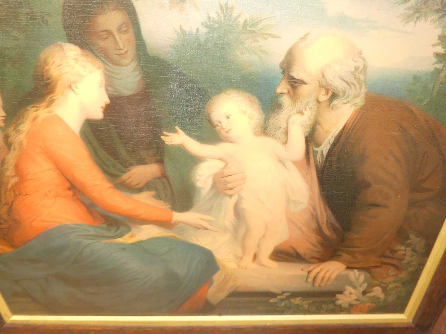 Erich Corrans - the Holy Family with St John The Baptist, oleograph, 52x65cm - Image 3 of 6