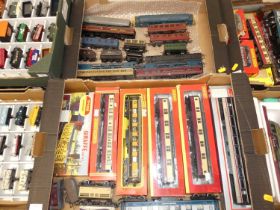 Two trays containing 00 gauge models to include Hornby