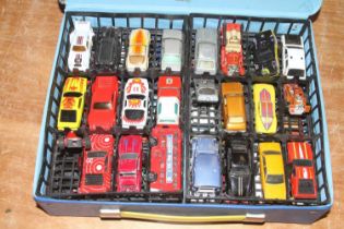 A Matchbox carry case, to include a quantity of mixed modern issue Matchbox vehicles