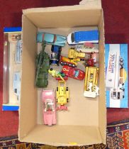A small quantity of loose playworn and boxed models to include boxed Corgi 60031 Land Rover, road