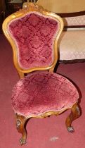 *A collection of various 19th century chairs to include; Victorian walnut single side chair with