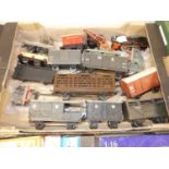 A large quantity of 0 gauge models to include German 0 gauge clockwork train loco and tender,