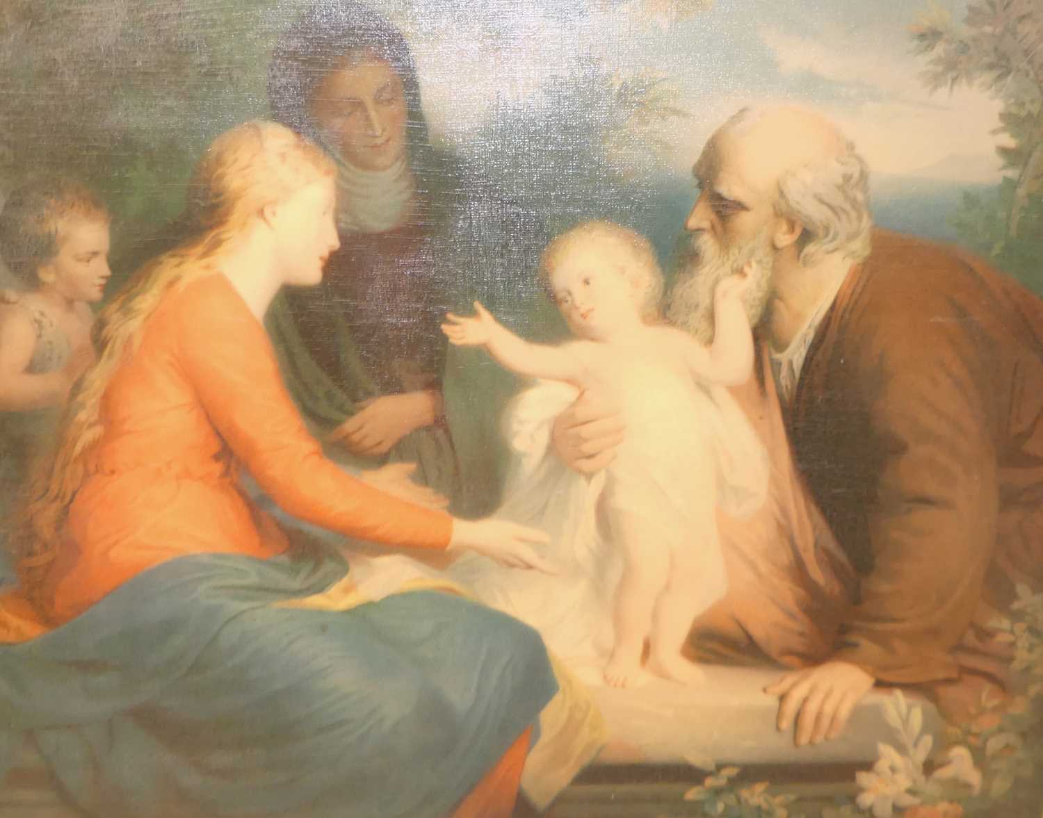 Erich Corrans - the Holy Family with St John The Baptist, oleograph, 52x65cm - Image 2 of 6