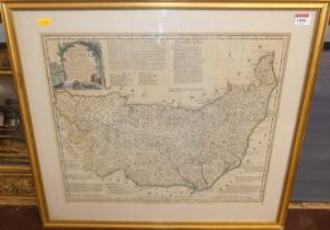 Emmanuel Bowen - An Accurate Map of the County of Suffolk, colour engraving, published London