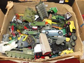 A quantity of loose playworn diecast to include Matchbox Models of Yesteryear, Dinky Toys