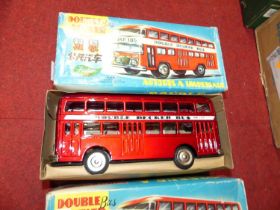 Three boxed double decker buses MF185