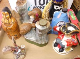 Assorted whisky related figural ceramics to include figure for Michter's Sourmash Whisky, and others