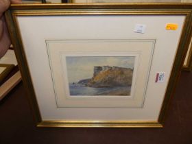 W Perry - Coastal scene, watercolour, signed lower right, 12x17cm, FJ Widgery - Yes Tor near