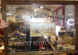 Scot's Greys Whisky (James McDonald & Sons) advertising wall mirror, 55x80cm, together with one