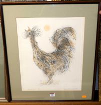 Ken Townsend - study of a cockerel, artist's proof lithograph, signed, titled and dated '86 in