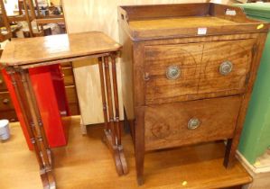 A 19th century mahogany tray top gent's commode, with single cupboard door over lower drawer,
