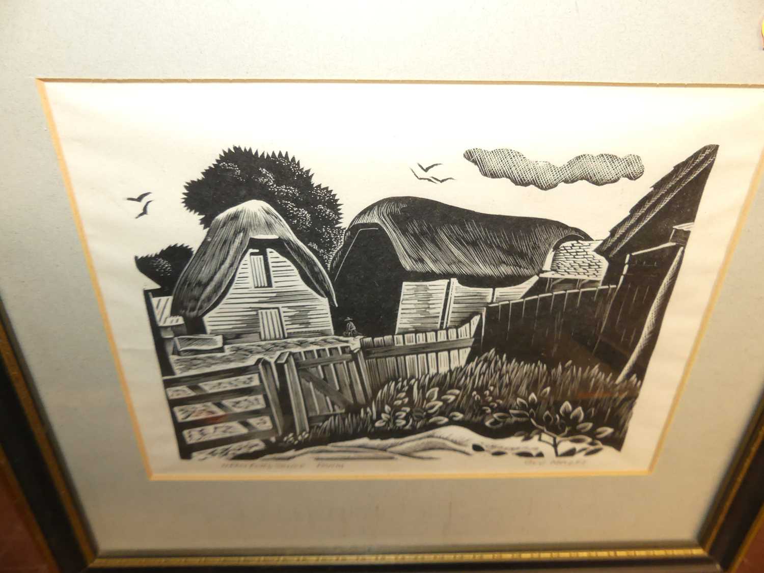 Guy Malet - Hertfordshire Farm, woodcut, 14x18cm; Charles O'Connor - The Goathouse, woodcut, - Bild 6 aus 12