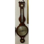 An early 19th century mahogany 4-dial wheel barometer, the lower scale signed Pastor Relly, Crofts