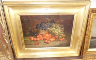 John Marshall - still life with grapes and cherries, oil on canvas, signed and dated lower left