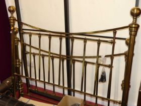 'And so to Bed' Austen brass kingsize bedstead in the Victorian taste, having a powder coated