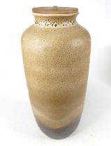 A West German pottery vase, having a mottled brown glaze, h.45cm