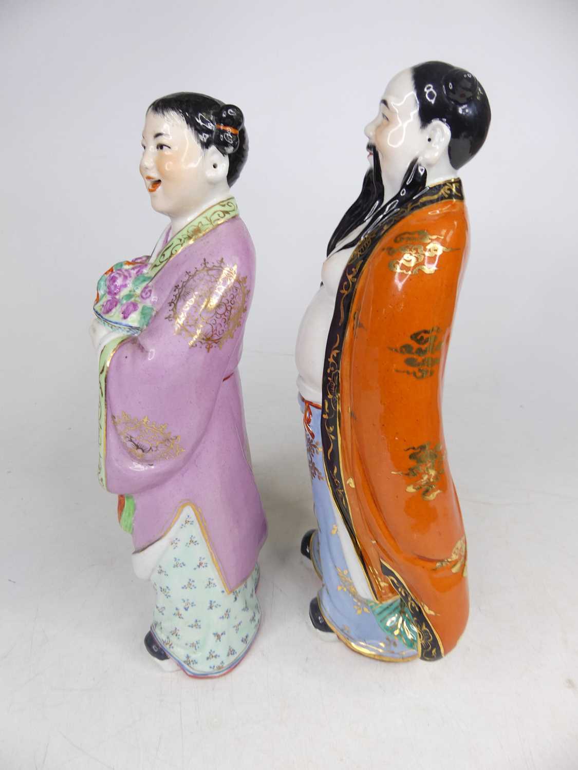 A set of 20th century Chinese pottery figures of the eight immortals, height 31cm All very grubby - Image 12 of 18