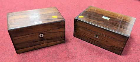 A 19th century rosewood box, having mother-of-pearl escutcheon, width 25cm, together with another