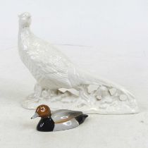 A Beswick model of a pheasant, No. 1226, h.14.5cm; together with a Beswick model of a Pochard (2)