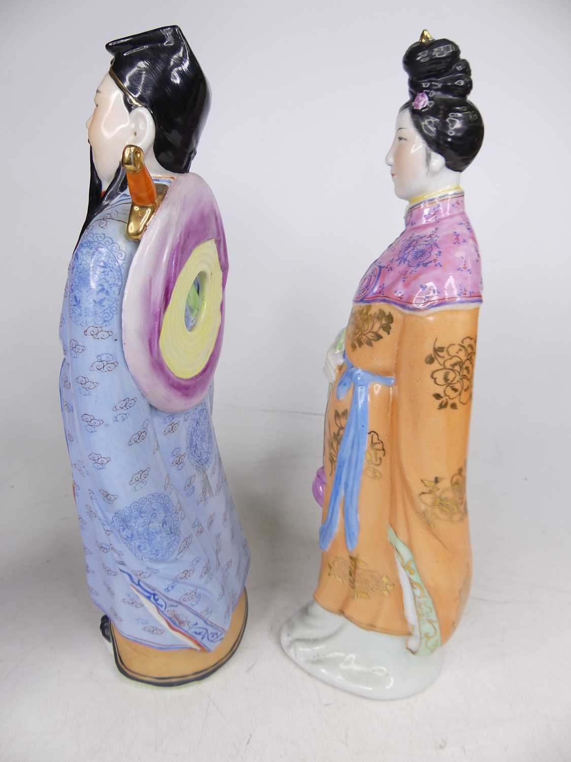 A set of 20th century Chinese pottery figures of the eight immortals, height 31cm All very grubby - Image 11 of 18