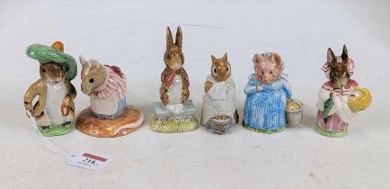 A collection of six Beswick Beatrix Potter animal figures, to include Benjamin Bunny and Chippy