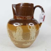 A Royal Doulton Lambeth stoneware jug, dated 1837, h.20cm