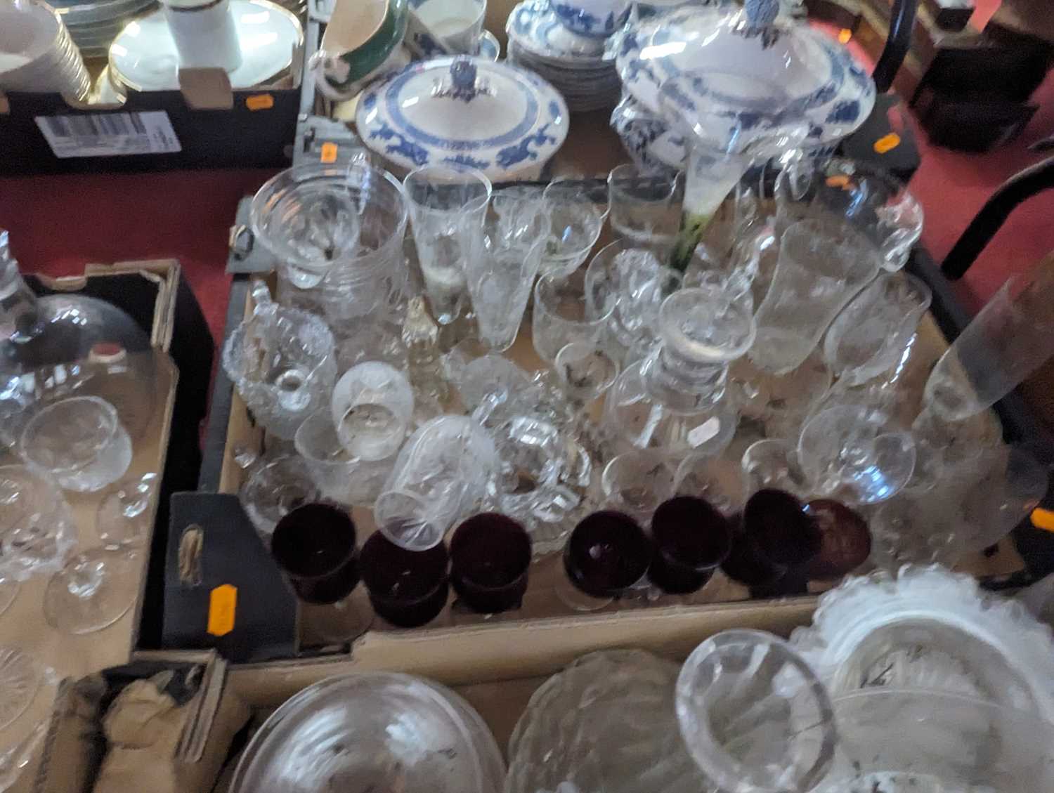 A collection of 19th century and later glassware, to include decanters and rummers (2 boxes) - Image 2 of 2