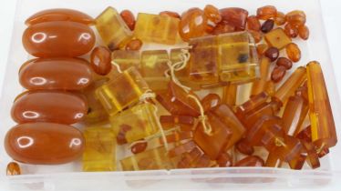 Assorted faux amber beads, to include two bracelets