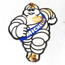 An enamel on metal Michelin advertising sign, h.22cm