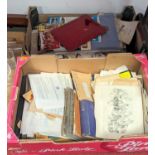 A collection of stamps, postcards and ephemera (two boxes)