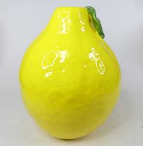 A modern pottery vase, in the form of a lemon, h.28cm