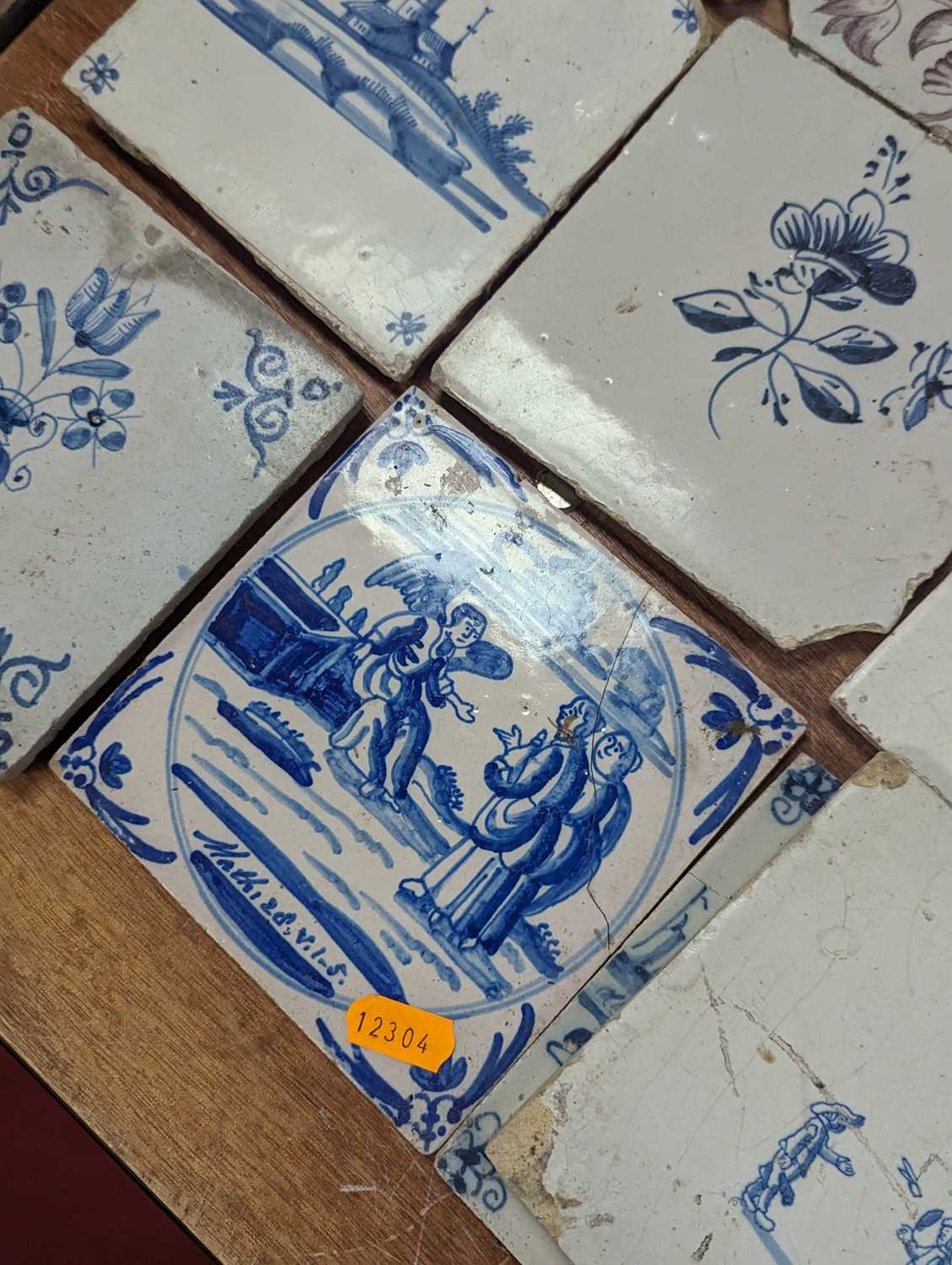 Ten 18th century and later Delft tiles (a/f) - Image 2 of 2