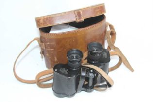 A pair of Carl Zeiss Jena Silvamar 6x30 binoculars, numbered 976719, in fitted leather case