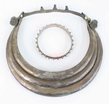 An African white metal collar; together with an African white metal bangle (2)