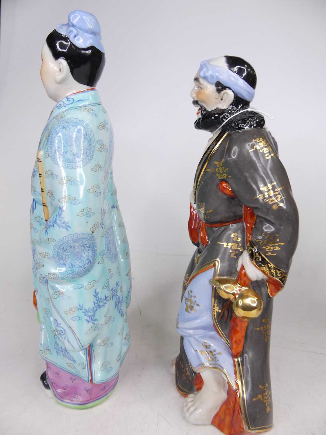 A set of 20th century Chinese pottery figures of the eight immortals, height 31cm All very grubby - Image 17 of 18