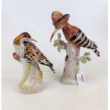 Two Sevres style porcelain models of exotic birds, the largest h.24cm